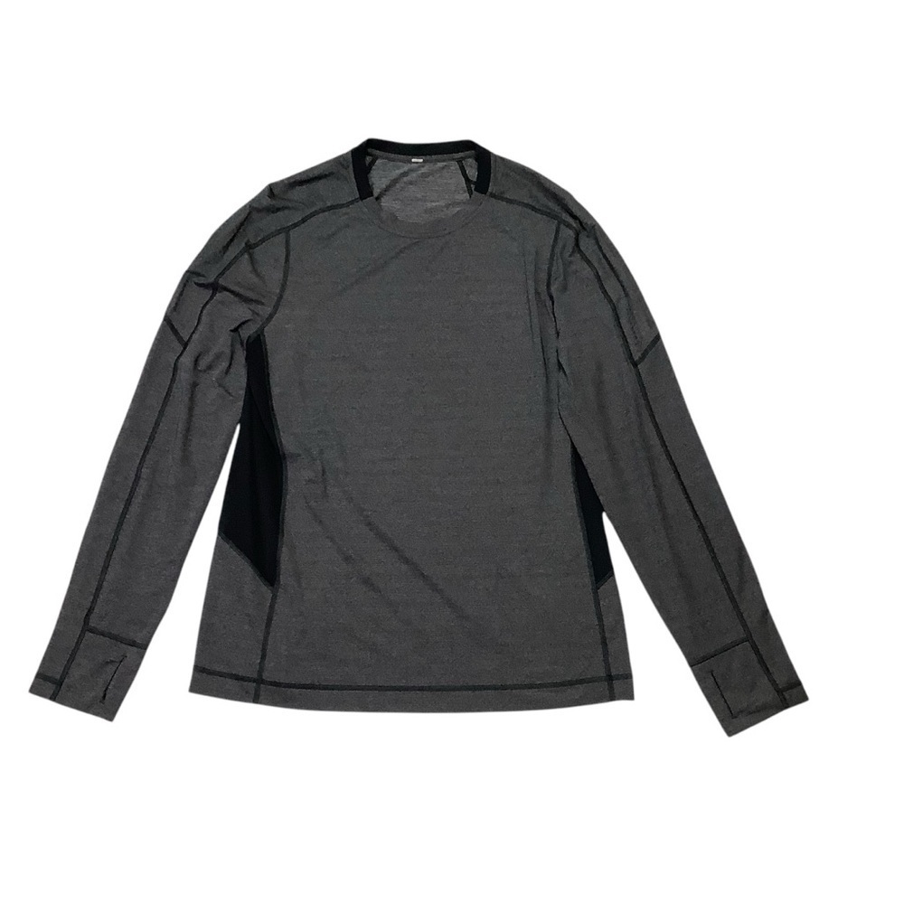 Lululemon Long-Sleeve Crew Neck Shirt Sz Large Tall Charcoal